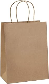 BagDream Gift Bags 8x4.25x10.5 100Pcs Paper Gift Bags Medium Size Brown Paper Bags with Handles Bulk Wedding Party Favor Bags, Kraft Grocery Shopping Bags, Retail Merchandise Bags Gift Sacks