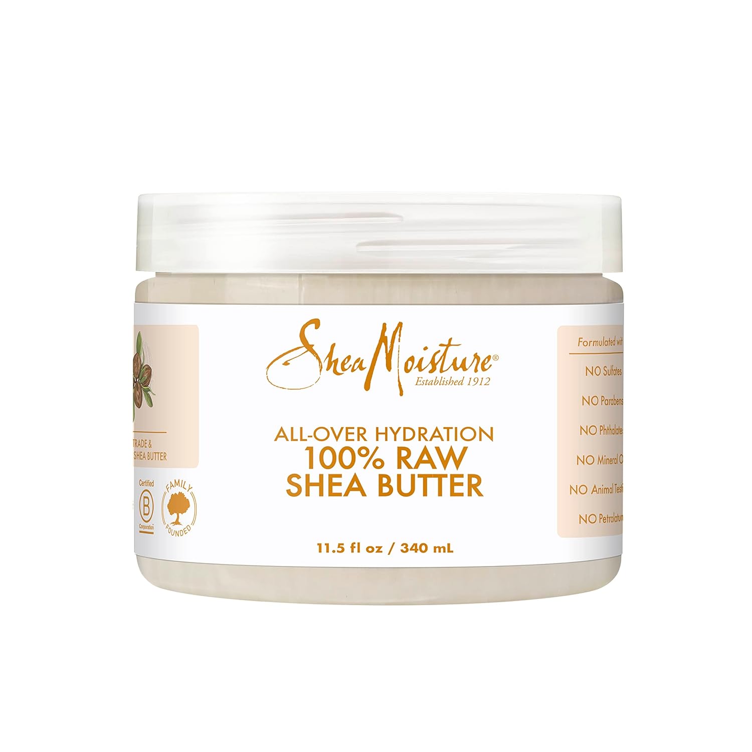 SheaMoisture All-Over Hydration for Dry Skin 100% Raw Shea Butter Body Cream, 11.5 oz (Pack of 1)-0