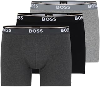 BOSS Men's Stretch Cotton 3 Pack Boxer Briefs