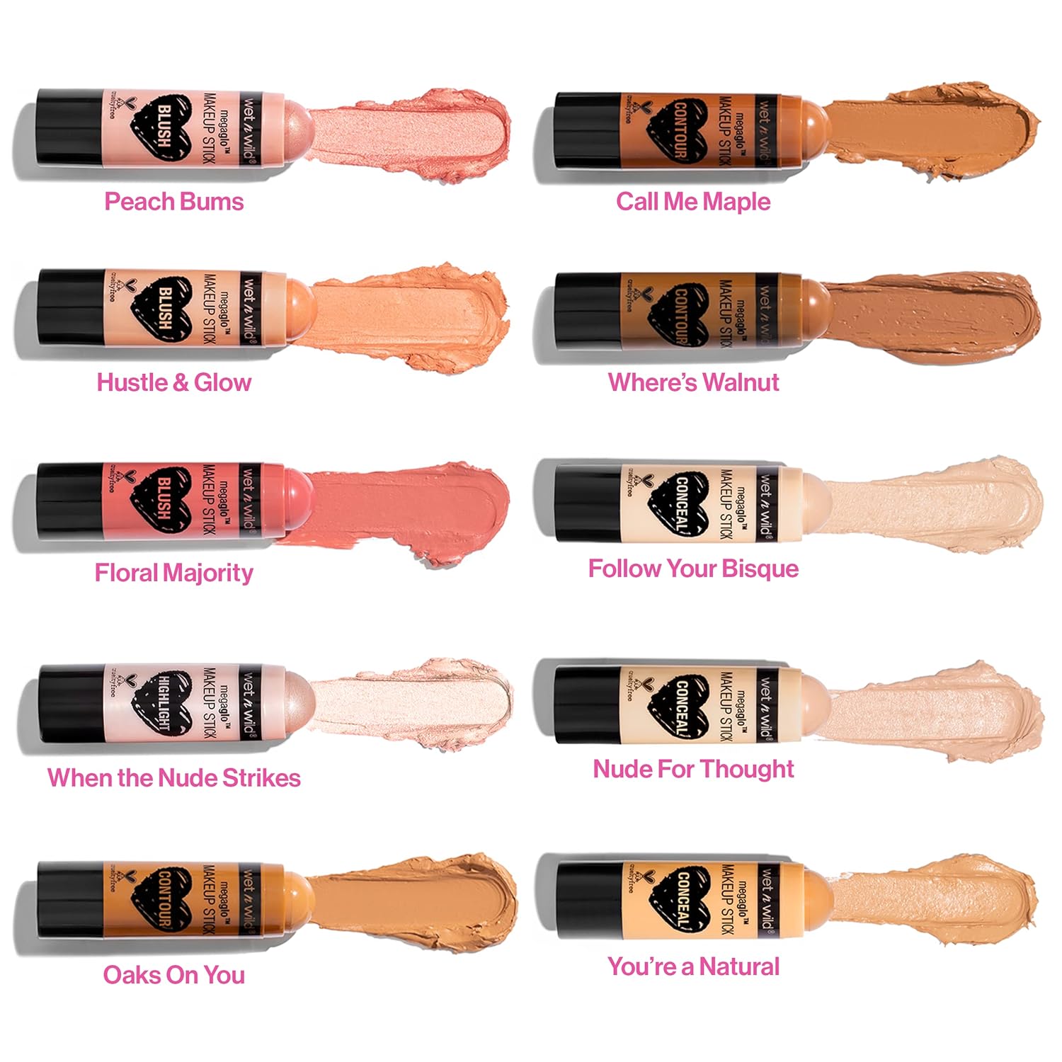 wet n wild MegaGlo Makeup Stick, Buildable Color, Versatile Use, Cruelty-Free & Vegan - Pink Floral Majority-5