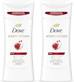 Dove Advanced Care Antiperspirant Deodorant Stick for Women Revive for 48 Hour Protection And Soft And Comfortable Underarms 2.6 oz, 2 Count