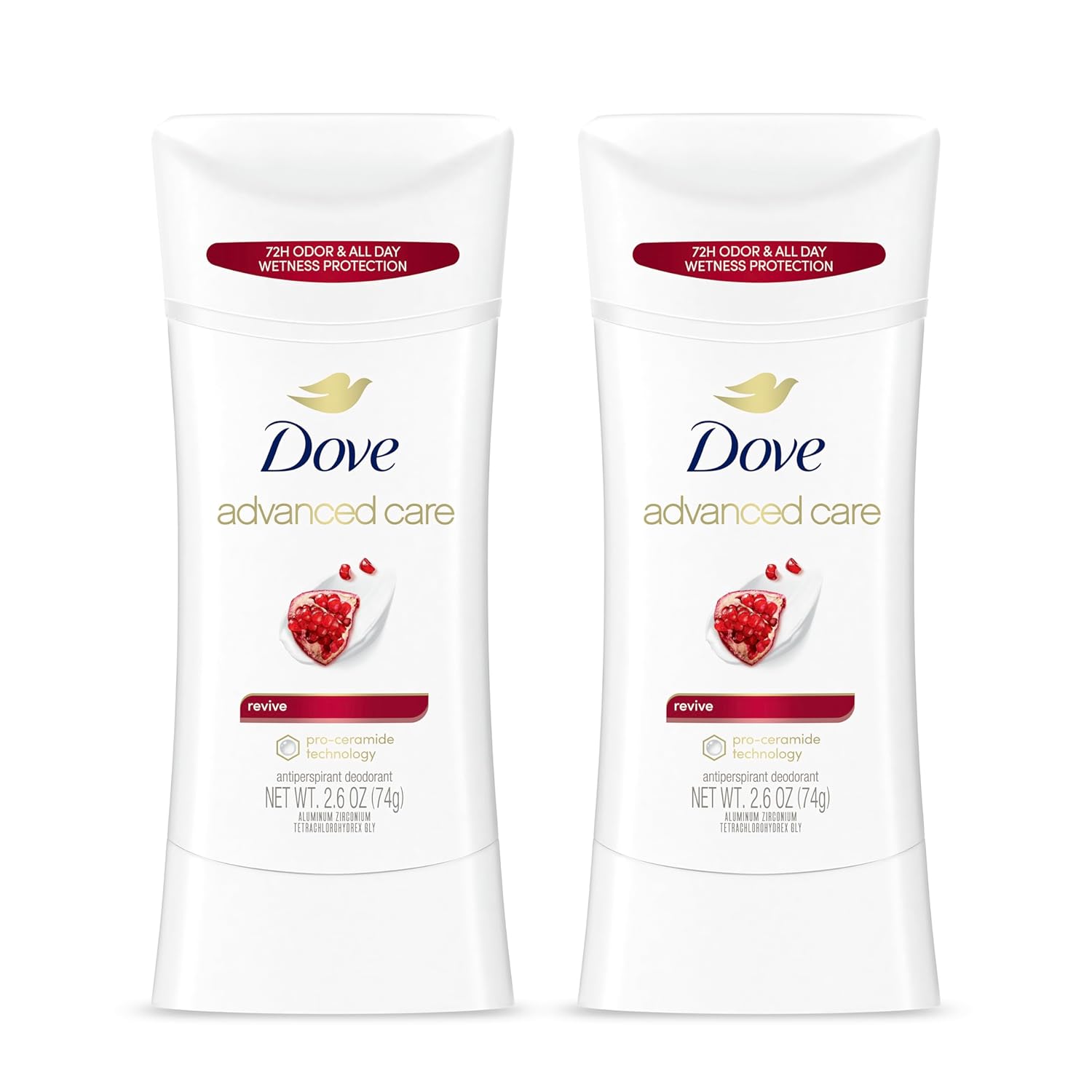 Dove Advanced Care Antiperspirant Deodorant Stick for Women Revive for 48 Hour Protection And Soft And Comfortable Underarms 2.6 oz, 2 Count-0