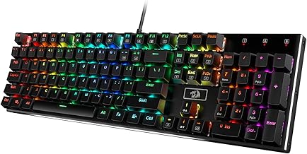 Redragon K556 RGB LED Backlit Wired Mechanical Gaming Keyboard, 104 Keys Hot-Swap Mechanical Keyboard w/Aluminum Base, Upgraded Socket and Noise Absorbing Foams, Soft Tactile Brown Switch