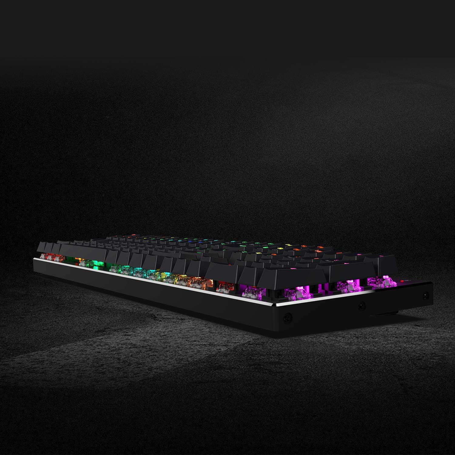 Redragon K556 RGB LED Backlit Wired Mechanical Gaming Keyboard, 104 Keys Hot-Swap Mechanical Keyboard w/Aluminum Base, Upgraded Socket and Noise Absorbing Foams, Soft Tactile Brown Switch-6