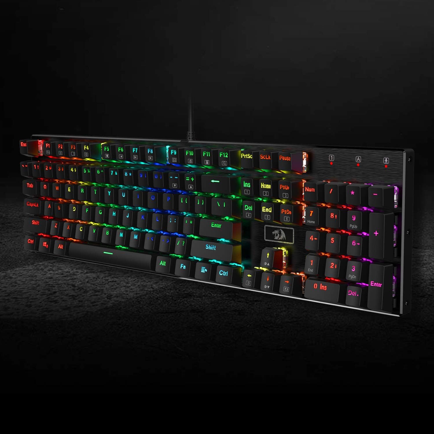 Redragon K556 RGB LED Backlit Wired Mechanical Gaming Keyboard, 104 Keys Hot-Swap Mechanical Keyboard w/Aluminum Base, Upgraded Socket and Noise Absorbing Foams, Soft Tactile Brown Switch-7