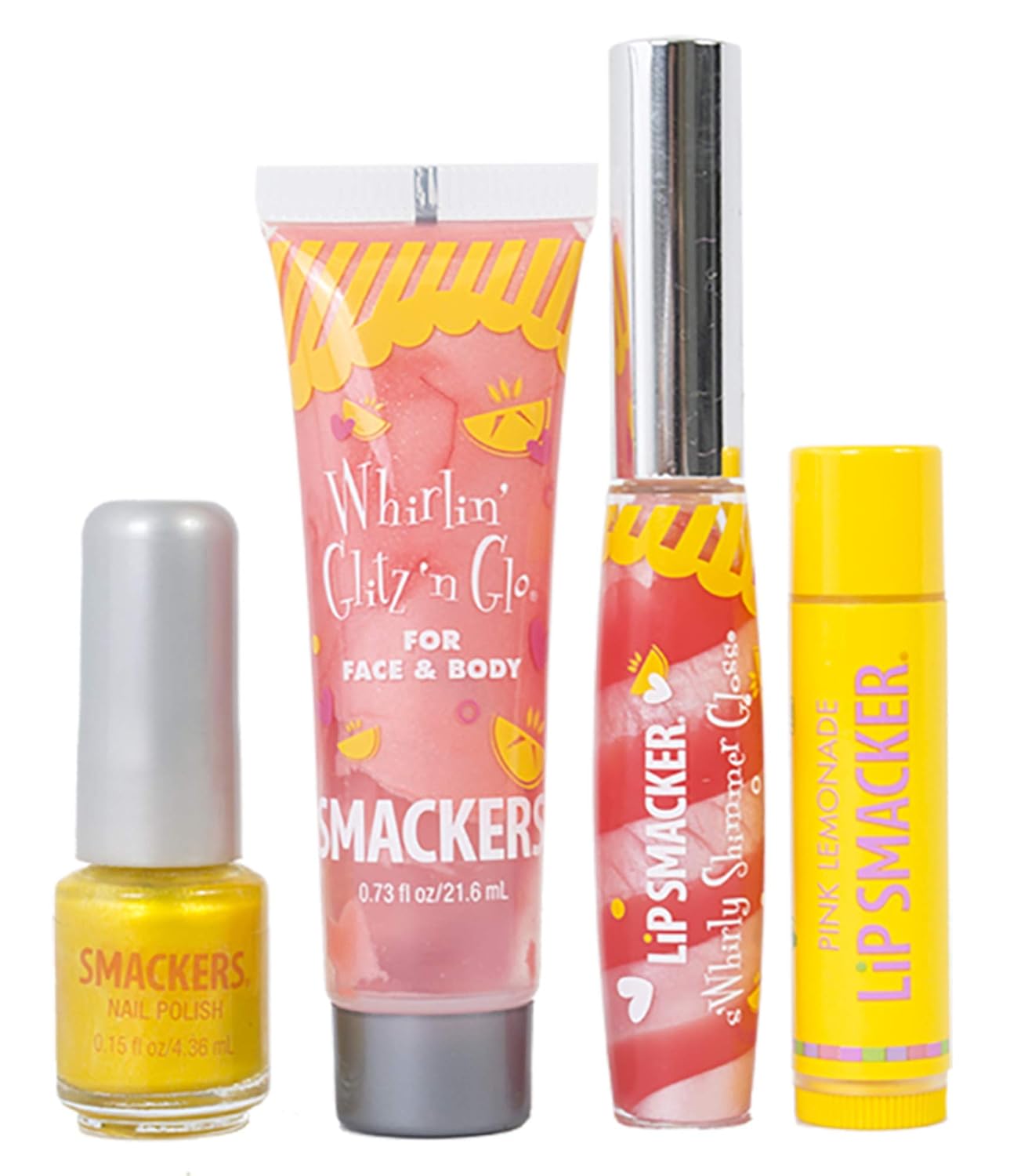 Lip Smacker Pink Lemonade Glam Bag Makeup Set for Girls | Lip Balm, Lip Gloss, Nail Polish, & Lotion | Christmas Make Up Collection | Holiday Present | Gift for Girls | Set of 4-1