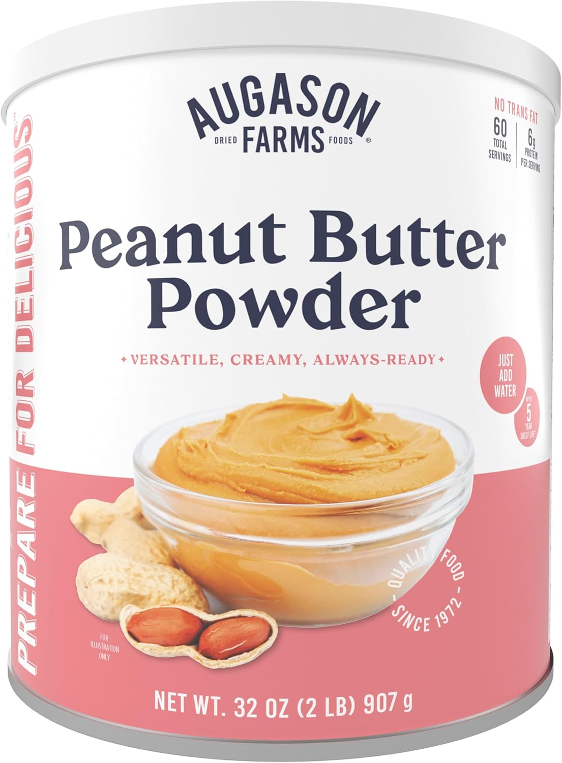 Augason Farms Peanut Butter Powder 2 lbs No. 10 Can-0