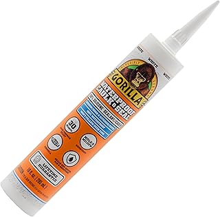 Gorilla Waterproof Caulk & Seal 100% Silicone Sealant, White, 10oz Cartridge (Pack of 1)