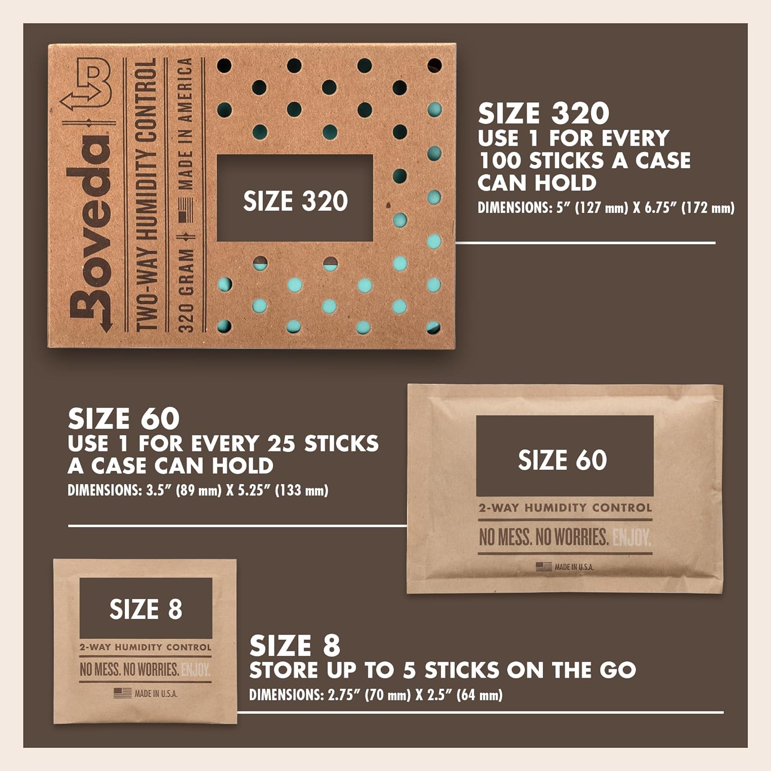 Boveda 75% Two-Way Humidity Control Pack to Fix Major Moisture Loss in Large Wood Humidifier Boxes – Size 320 – Single – Moisture Absorber – Humidifier Pack – Individually Wrapped Hydration Packet-3