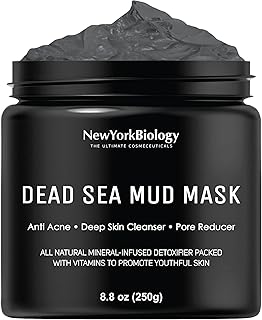 New York Biology Dead Sea Mud Mask for Face and Body - Spa Quality Pore Reducer for Acne, Blackheads & Oily Skin, Natural Skincare for Women, Men - Tightens Skin for A Healthier Complexion - 8.8 oz