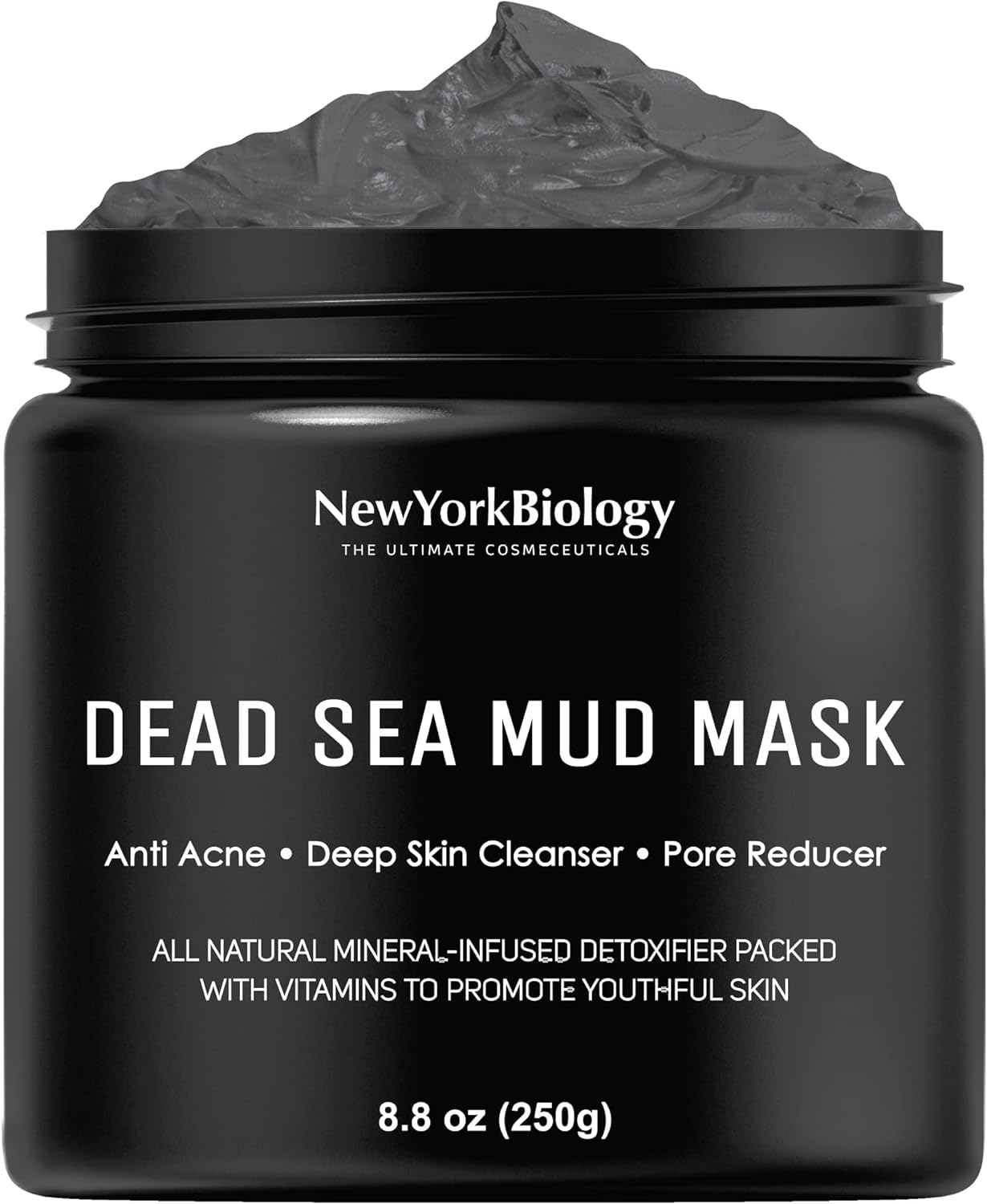 New York Biology Dead Sea Mud Mask for Face and Body - Spa Quality Pore Reducer for Acne, Blackheads & Oily Skin, Natural Skincare for Women, Men - Tightens Skin for A Healthier Complexion - 8.8 oz-0