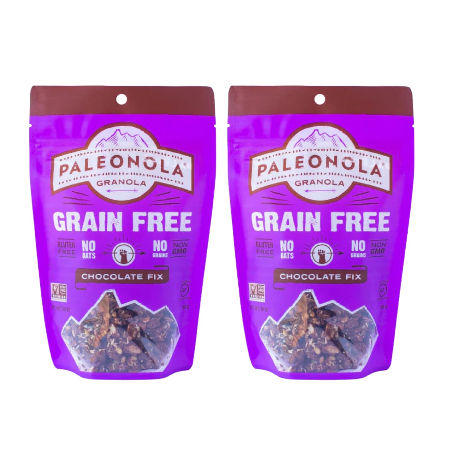 Paleonola Grain Free Gluten Free Non-GMO Granola, Chocolate Fix Flavor - Pack of 2, 10 Oz. ea.-0