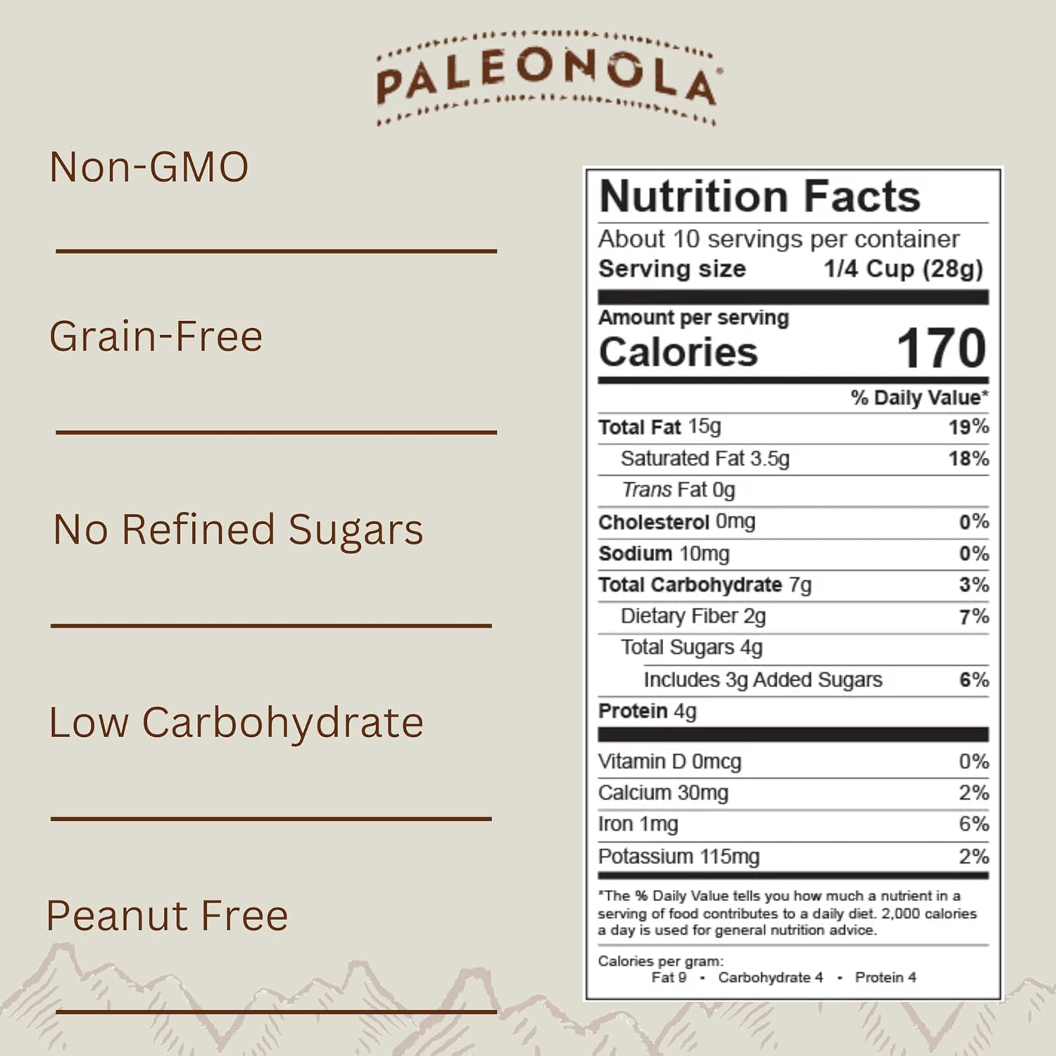 Paleonola Grain Free Gluten Free Non-GMO Granola, Chocolate Fix Flavor - Pack of 2, 10 Oz. ea.-1