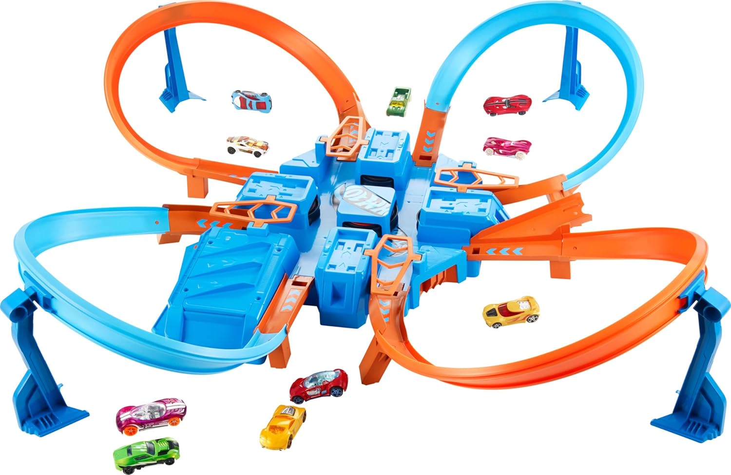 Hot Wheels Toy Car Track Set, Criss Cross Crash with 1:64 Scale Vehicle, Powered by a Motorized Booster (Amazon Exclusive)-0