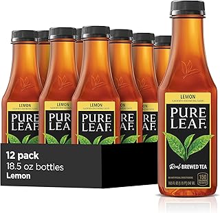 Pure Leaf Iced Tea, Sweetened, Real Brewed Black Tea, Lemon, 18.5 Fl Oz (Pack of 12)