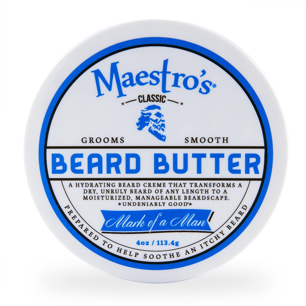 Maestro's Classic BEARD BUTTER | Anti-Itch, Extra Soothing, Hydrating Beard Creme For All Beard Types & Lengths- Mark of a Man Blend, 4 Ounce-0