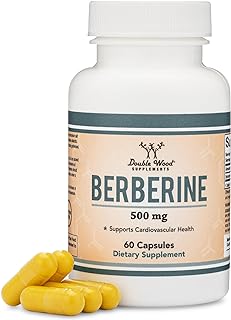 Berberine Supplement 500mg, 60 Capsules (Third Party Tested, Non-GMO, Gluten Free, Vegan Safe) AMPK Activator - Berberine HCL for Cardiovascular Health by Double Wood