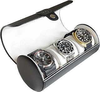 Case Elegance Travel Watch Case Roll Organizer for Men | Vegan Faux Leather Watch Display Case | Watch Display, Storage & Holder | Watch Case for Men's Watch Collection | Watch Holder for Men | Black