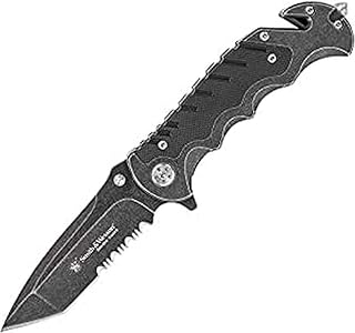 Smith & Wesson Benji 2.5in High Carbon S.S. Folding Keychain Knife with 1.75in Modified Tanto Blade and G10 Handle for Outdoor, Tactical, Survival and EDC