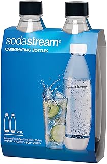 sodastream Slim Black Carbonating Bottles Twin Pack, 1 L