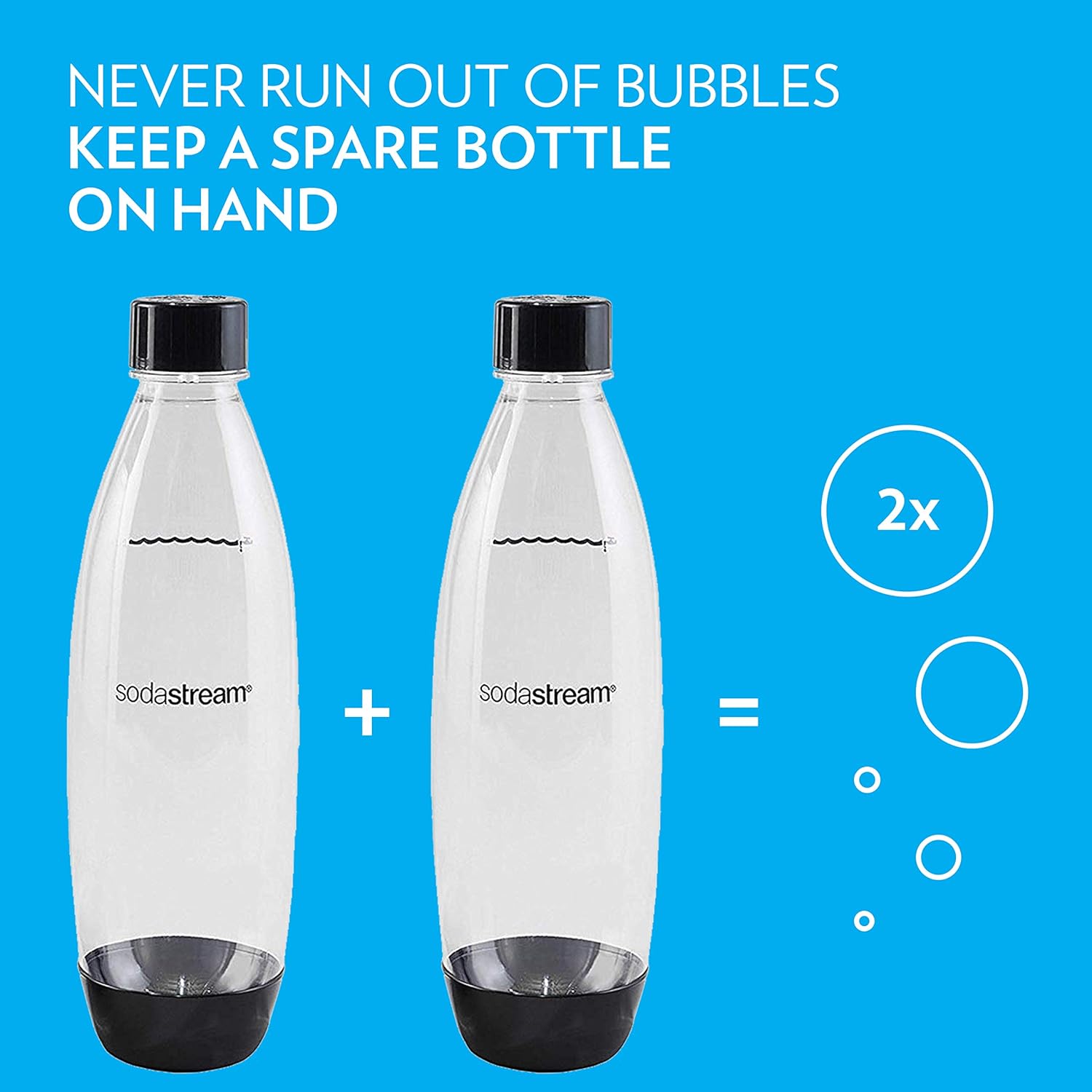 sodastream Slim Black Carbonating Bottles Twin Pack, 1 L-2