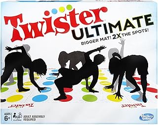 Hasbro Gaming Twister Ultimate: Bigger Mat, More Colored Spots, Family, Kids Party Game Age 6+; Compatible with Alexa (Amazon Exclusive)