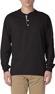 Hanes Men's T-Shirts, Men's BeefyT Henley Shirts, Men's Cotton Long Sleeve Shirts