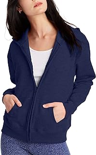 Hanes Womens Hoodie, Ecosmart Fleece Full-zip Hoodie, Zip-up Hooded Sweatshirt