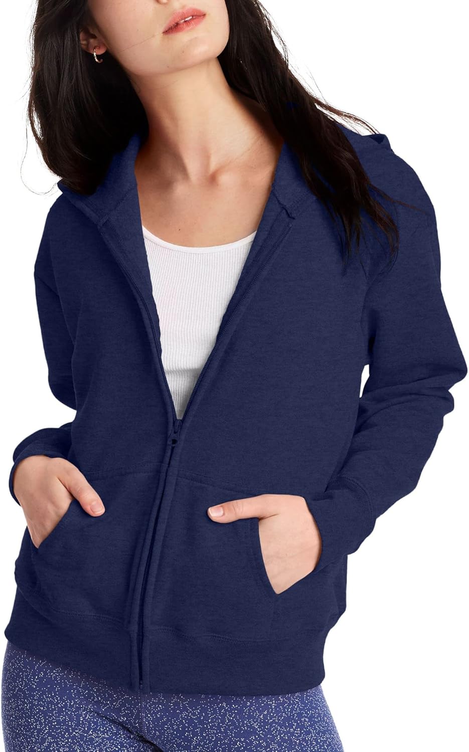 Hanes Womens Hoodie, Ecosmart Fleece Full-zip Hoodie, Zip-up Hooded Sweatshirt-0