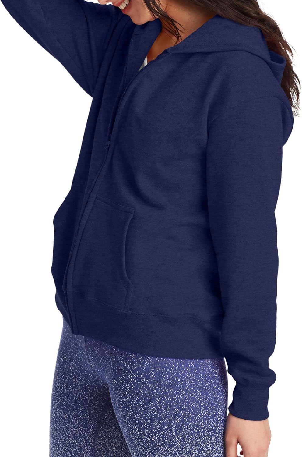 Hanes Womens Hoodie, Ecosmart Fleece Full-zip Hoodie, Zip-up Hooded Sweatshirt-2