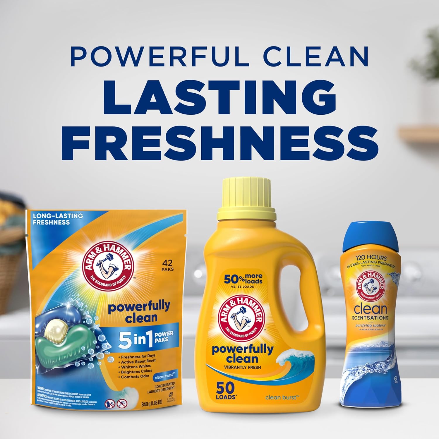 Arm & Hammer in-Wash Scent Booster, Purifying Waters, 37.8 oz-10