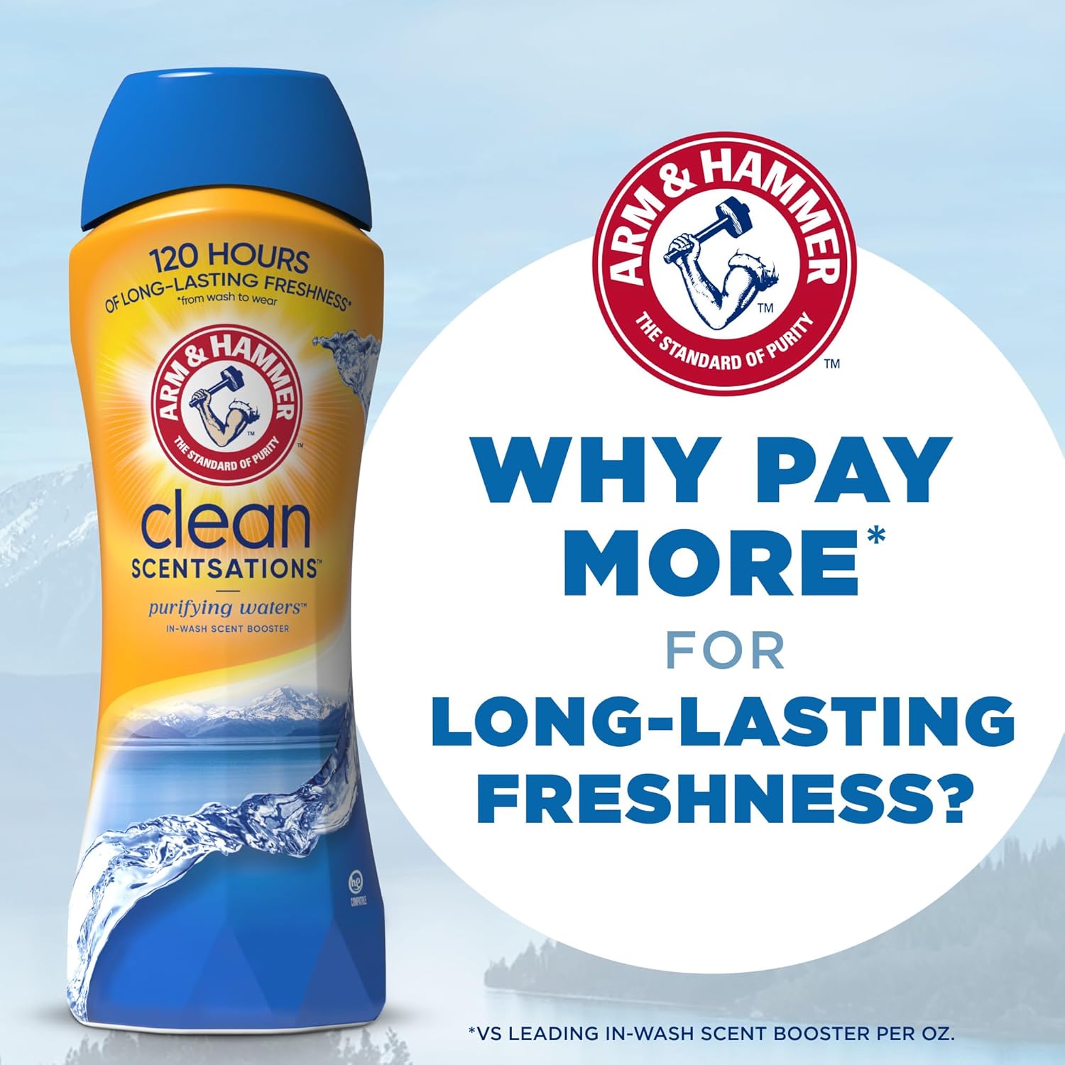 Arm & Hammer in-Wash Scent Booster, Purifying Waters, 37.8 oz-7