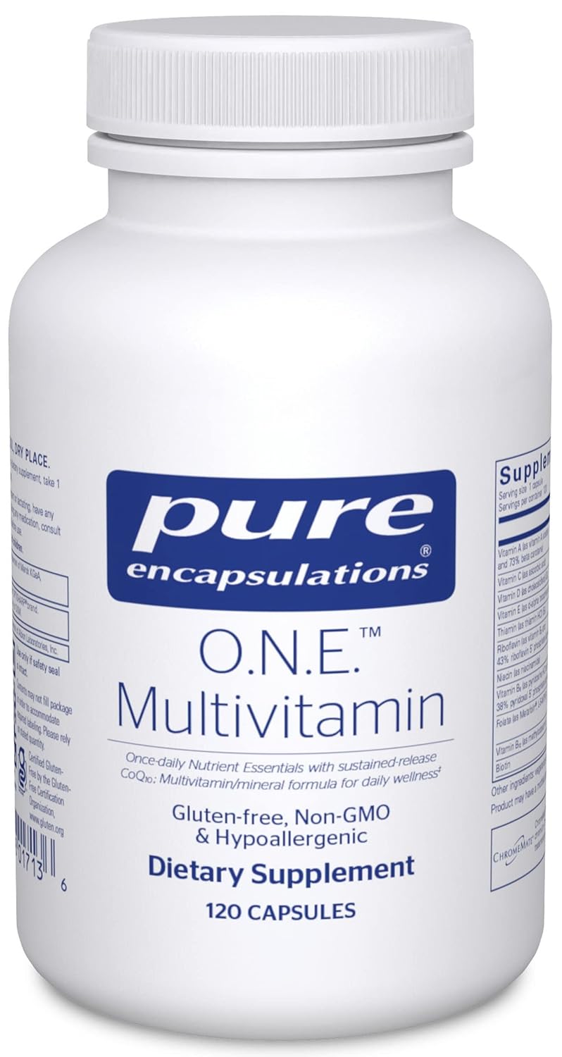 Pure Encapsulations O.N.E. Multivitamin - Once Daily Multivitamin with Antioxidant Complex Metafolin, CoQ10, and Lutein to Support Vision, Cognitive Function, and Cellular Health* - 120 Capsules-0