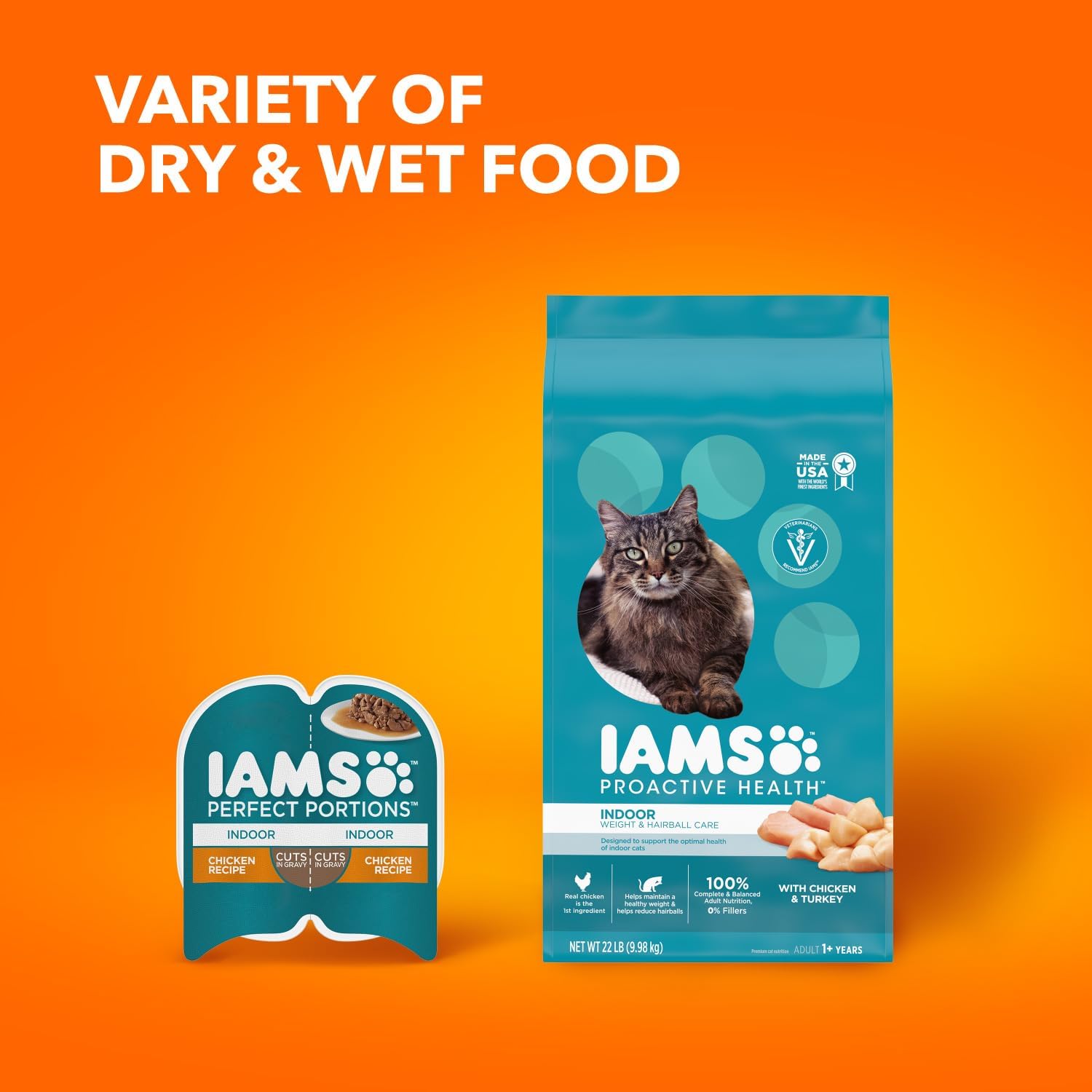 IAMS Proactive Health Indoor Weight & Hairball Care Adult Dry Cat Food with Chicken & Turkey, 7 lb. Bag-11