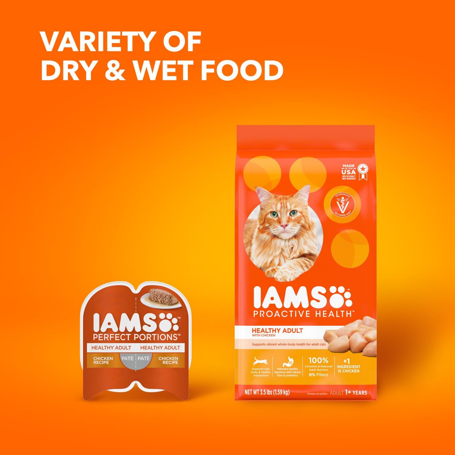 IAMS Proactive Health Healthy Adult Dry Cat Food with Chicken, 22 lb. Bag-11