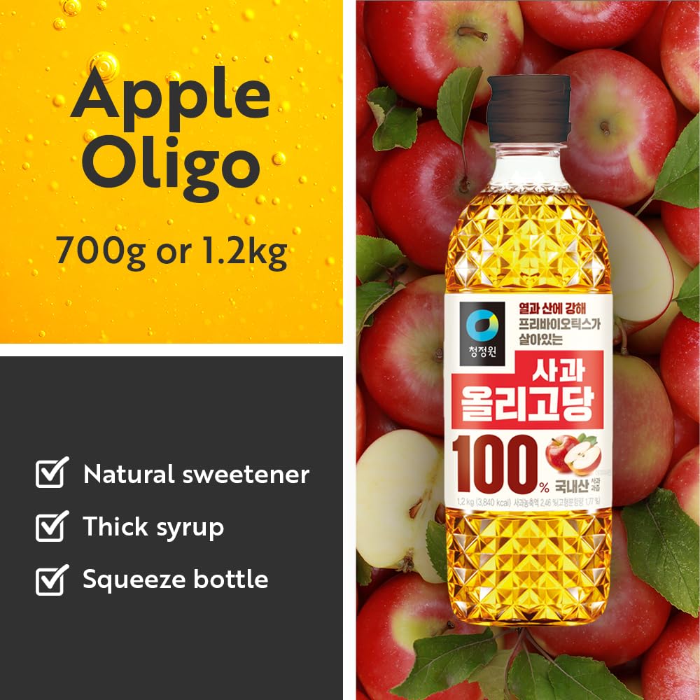 Chung Jung One O'Food Korean Cooking Malt Syrup, Oligo Syrup, Korean Pantry Staple Essentials (Apple Oligo, 1.2kg)-1