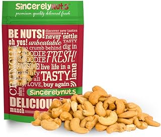 Sincerely Nuts – Large Jumbo Cashews Roasted and Salted | One Lb. Bag | Deluxe Kosher Snack Food | Healthy Source of Protein & Nutritional Content | Gourmet Quality Vegan Nut