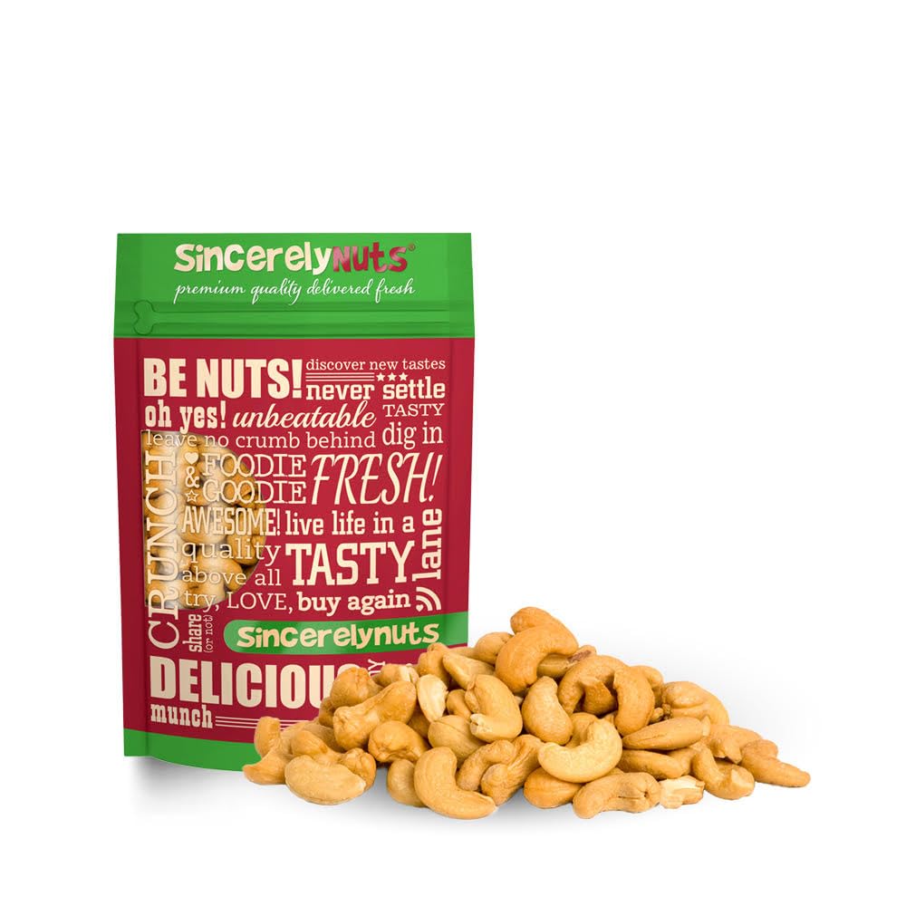 Sincerely Nuts – Large Jumbo Cashews Roasted and Salted | One Lb. Bag | Deluxe Kosher Snack Food | Healthy Source of Protein & Nutritional Content | Gourmet Quality Vegan Nut-0