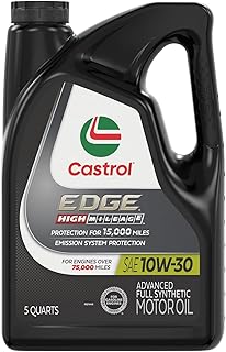 Castrol EDGE High Mileage 10W-30 Advanced Full Synthetic Motor Oil, 5 Quarts