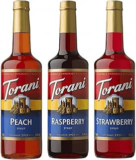 Torani Syrup - Fruit Flavors Variety Pack - Strawberry, Peach, and Raspberry - 7