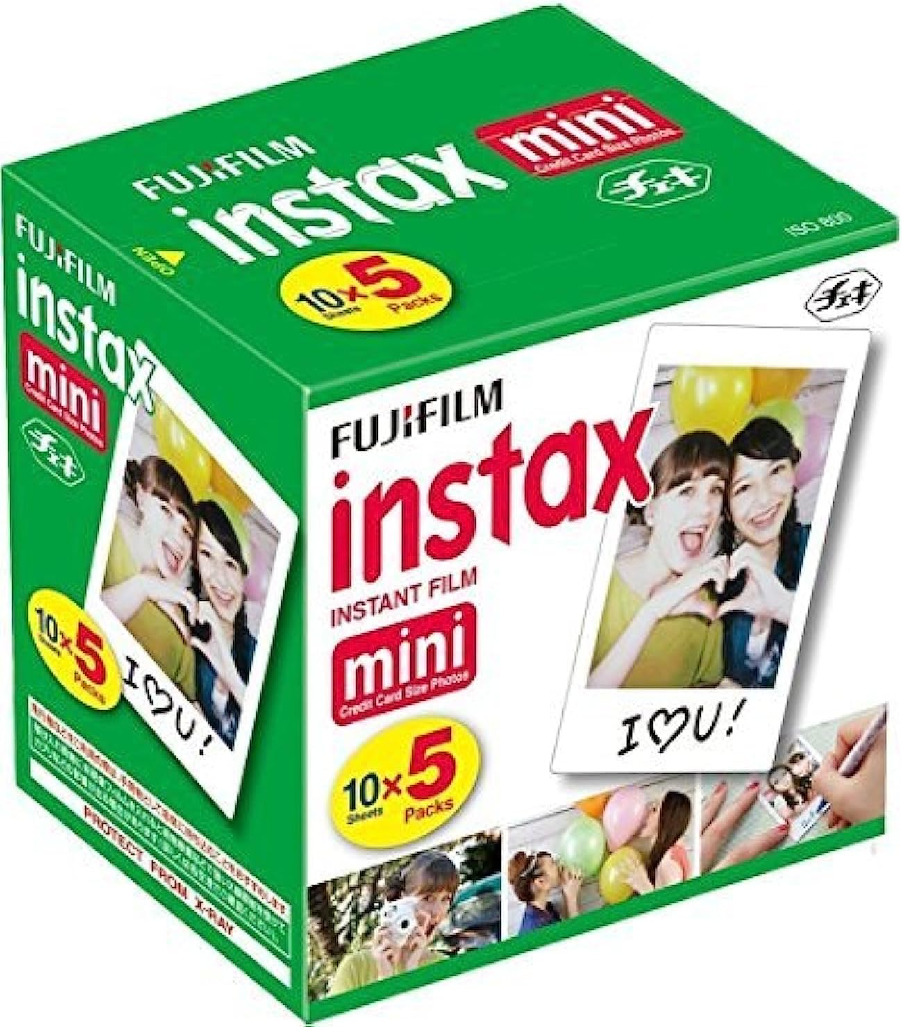 Fujifilm Instax Mini Instant Film, 10 Sheets x 5 Packs (Total 50 Shoots)-0