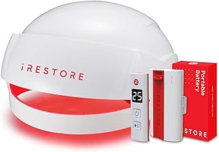 iRestore Essential Laser Hair Growth System + Rechargeable Battery Pack - FDA Cleared Hair Regrowth for Men & Women with Thinning Hair