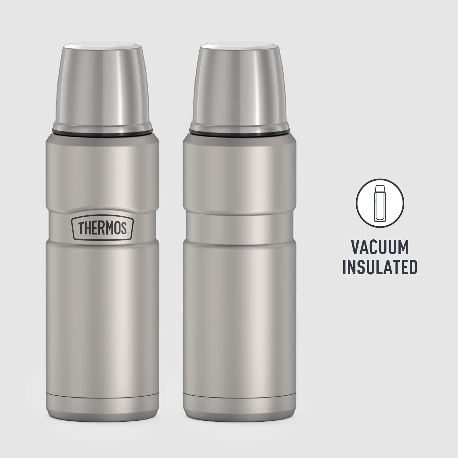 THERMOS Stainless King Vacuum-Insulated Compact Bottle, 16 Ounce, Matte Steel-1