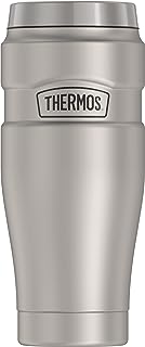 THERMOS Stainless King Vacuum-Insulated Travel Tumbler, 16 Ounce, Matte Steel