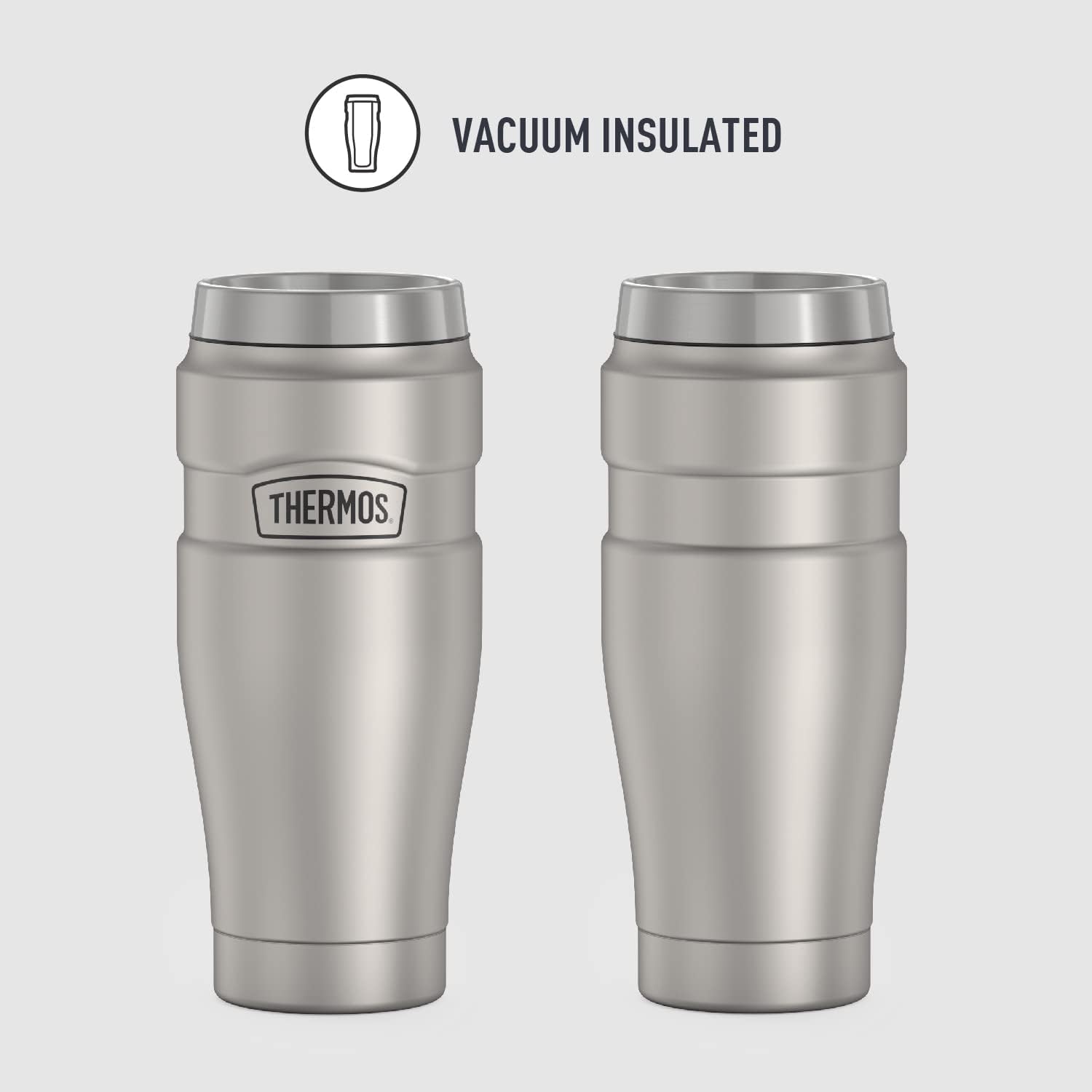 THERMOS Stainless King Vacuum-Insulated Travel Tumbler, 16 Ounce, Matte Steel-1