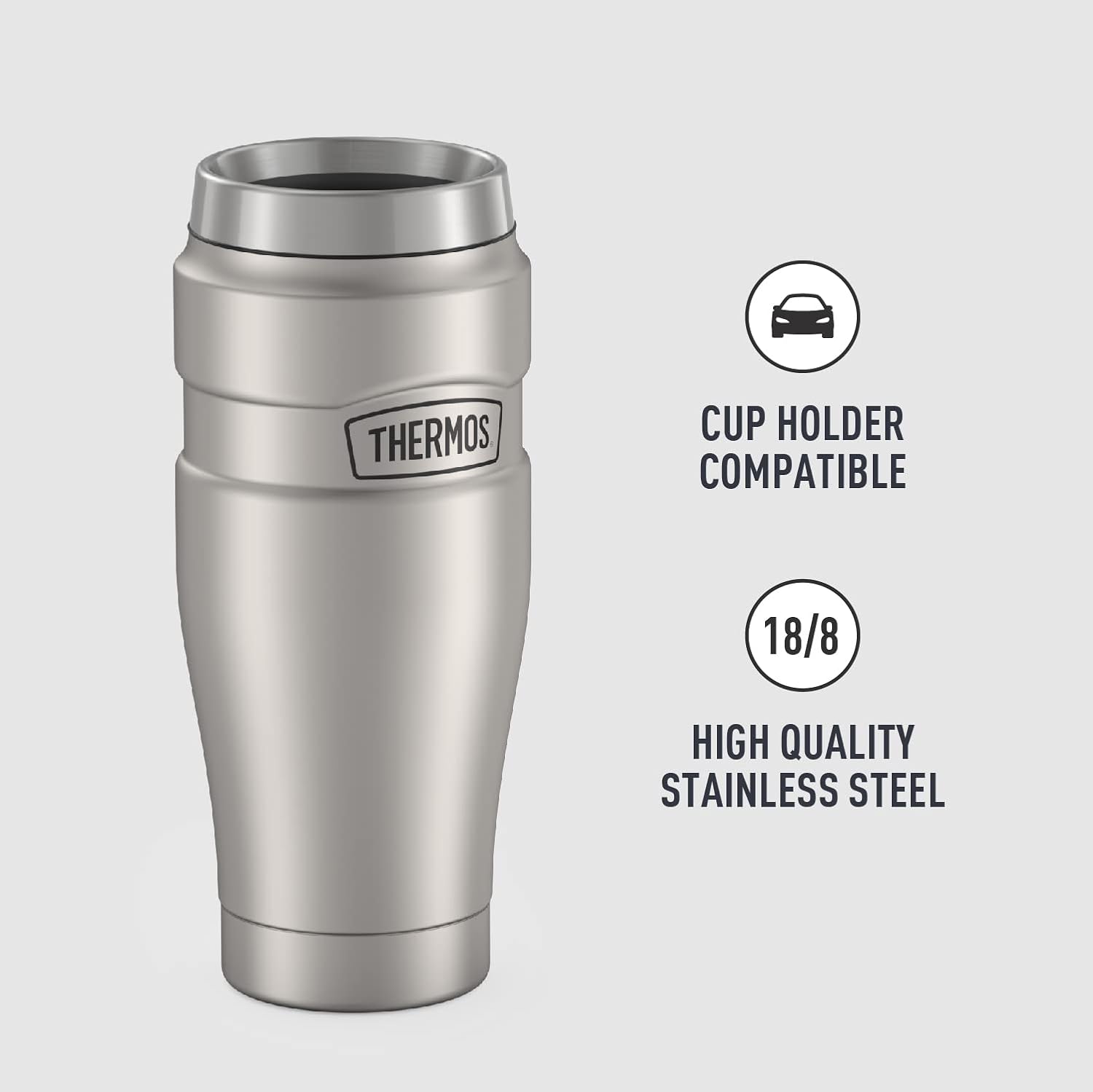 THERMOS Stainless King Vacuum-Insulated Travel Tumbler, 16 Ounce, Matte Steel-3