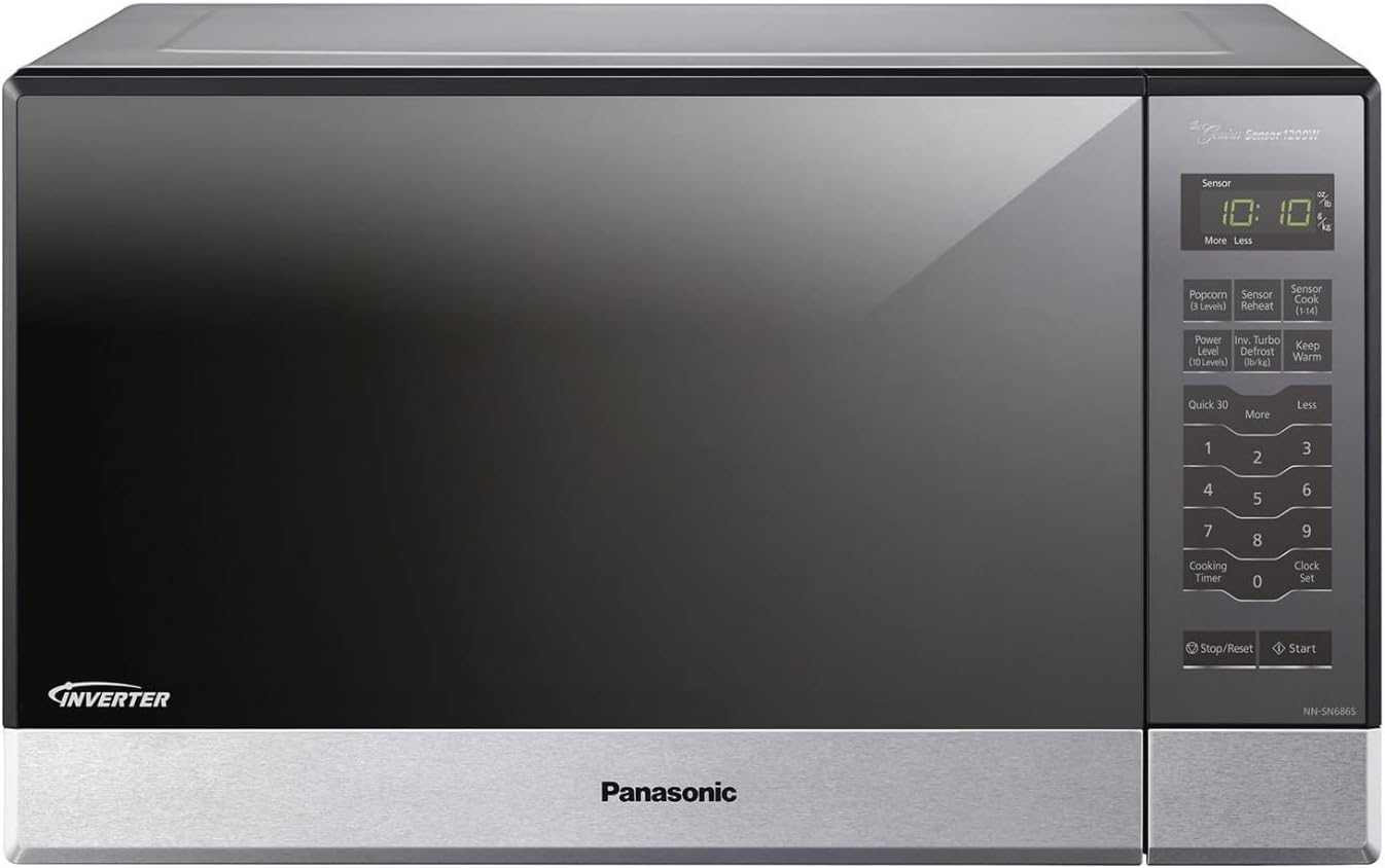 Panasonic Microwave Oven NN-SN686S Stainless Steel Countertop/Built-In with Inverter Technology and Genius Sensor, 1.2 Cubic Foot, 1200W-0