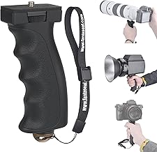 Universal Ergonomic DSLR Mirrorless Camera Camcorder Monocular Hand Grip Stabilizer, Portable Handheld Selfie Stick, Long Focus Lens Video Light Holder Mount for YouTube Tiktok Vlogging Starter Kit