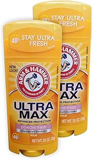 Arm & Hammer Ultramax Invisible Solid Powder Fresh Antiperspirant & Deodorant-2.6 oz, 2 pack