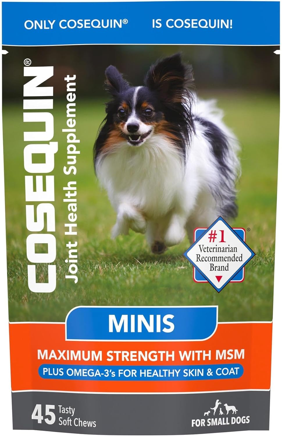 Nutramax Cosequin Minis Maximum Strength Joint Health Supplement - With Glucosamine, Chondroitin, MSM, and Omega-3's, 45 Soft Chews-0